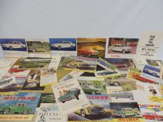 A quantity of Hillman, Humber and Singer brochures and leaflets.