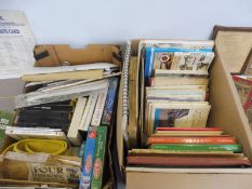 Two boxes of assorted ephemera including early maps, an Austin brochure etc.