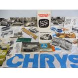 A collection of circa 1970s Chrysler sales brochures and literature, plus a Chrysler poster and