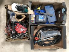 Three boxes of assorted tools etc.