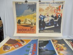 A set of six limited edition prints produced by Coys of Kensington, from original pre-war posters,