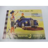 An Austin Junior Forty (J40) pedal car sales brochure.