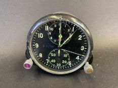 A Russian A4C-1 aircraft clock, based on a Jaeger Le Coultre design, with subsidiary dials for '