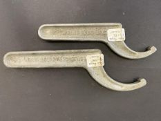 Two Rolls-Royce spanners, by repute to suit a Silver Ghost, one stamped 'EXH Box Union E39', the