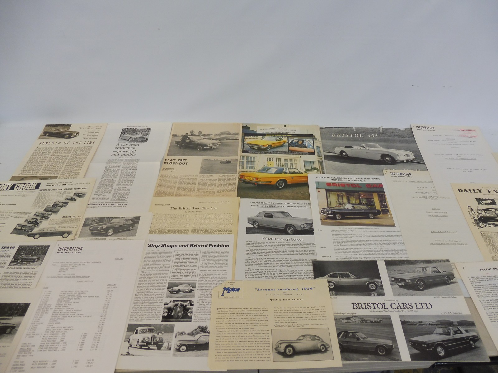 A Bristol 405 Drophead Coupe leaflet plus an assortment of other Bristol paperwork. - Image 2 of 4