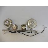 A very well presented chrome plated badge bar from an MG T Series, mounted with two spot lamps,