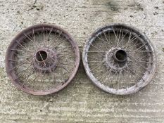 Two Alvis 'jellymould' wire wheels.