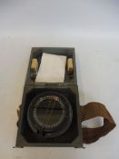 A boxed WWII compass, type PS, by repute to suit a Spitfire.