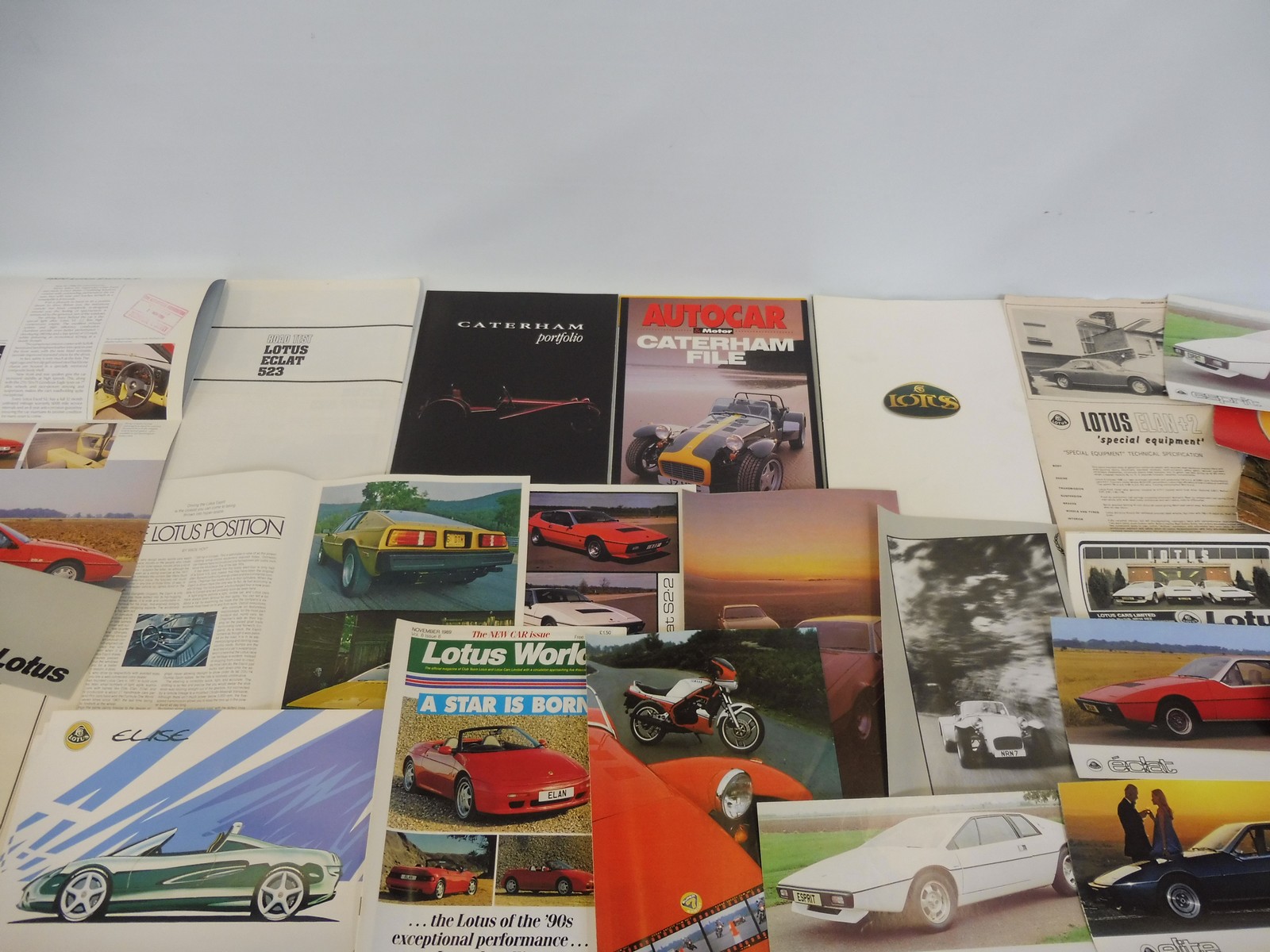 A Lotus +2S 130 sales brochure plus various other brochures and leaflets etc.