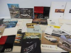 A quantity of Rover and Range Rover brochures and leaflets etc.