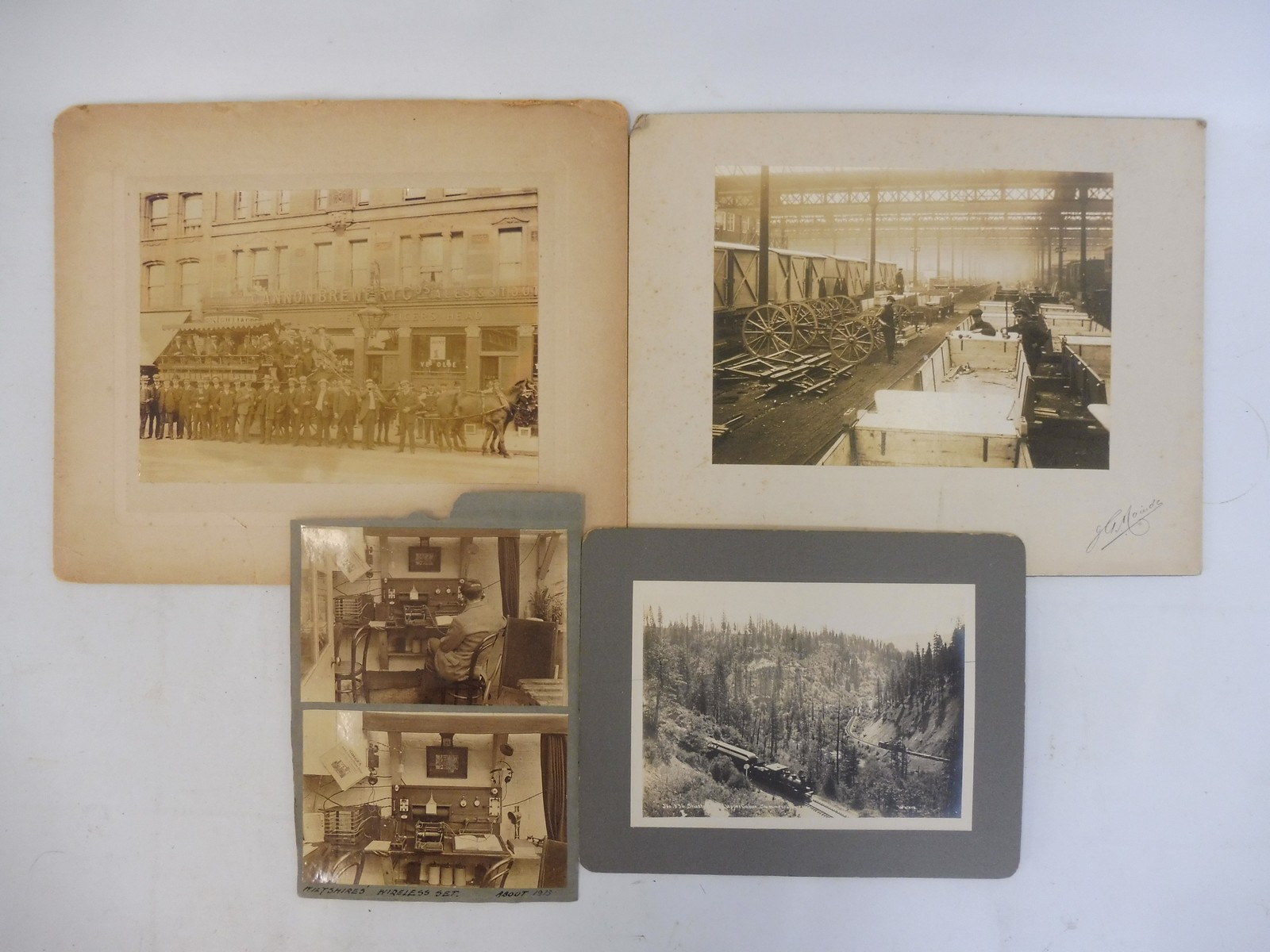 Two early horse-drawn carriage/wagon photographs including Cannon Brewery plus two other early - Image 2 of 3