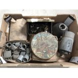 A box of spares to include choke/carburettor parts and a Bosch DK2BD magneto.