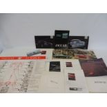 A quantity of Jaguar brochures including V12 E-Type, plus assorted other brochures and leaflets