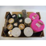 A collection of workshop bolts and studs in jars, all labelled with contents including wheel