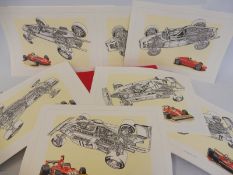 A Formula Ferrari presentation set of prints, lacking book.