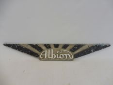 An Albion aluminium radiator plaque, 30 1/2" long.