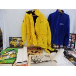 A Jordan official race jacket, various ephemera including a signed photograph of Eddie Jordan, Damon