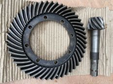 A Riley crown wheel and pinion, used.