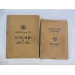 An MG Midget (Series TC) Instruction Manual, May 1946 plus an MG Midget (Series TC) Illustrated List