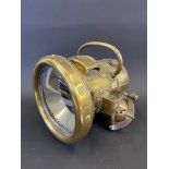 A good Lucas No. T.54 'Landalite' polished brass acetylene self generating lamp, in good condition.