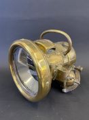 A good Lucas No. T.54 'Landalite' polished brass acetylene self generating lamp, in good condition.