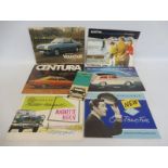 A collection of 1970s/1970s sales brochures relating to Austin, Riley, MG and Vauxhall plus an