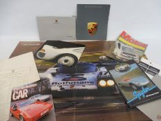 A quantity of Porsche brochures and leaflets etc.