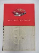 A Jaguar E Type sales brochure in excellent condition and rarely still retaining paper front order