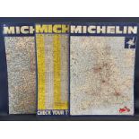 Three Michelin tin map signs, each 25 x 34".