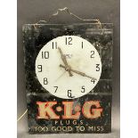 A KLG glass fronted advertising wall clock by Smith Sectric, original movement.