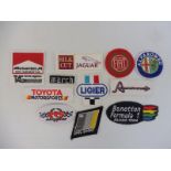 A quantity of motor racing and motor car related sew on patches.