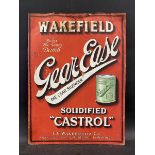 A Wakefield Gear-Ease Solidified 'Castrol' pictorial showcard by Hancock & Corfield Ltd. 14 1/4 x 19
