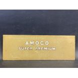 An Amoco Super Premium glass petrol pump brand insert, 20 x 7".