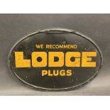 A Lodge Plugs oval tin advertising sign of good colour, 12 3/4 x 8 3/4".