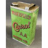 A Wakefield Castrol AA grade Motor Oil gallon can in excellent condition.