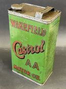 A Wakefield Castrol AA grade Motor Oil gallon can in excellent condition.