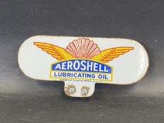 A small double sided Aeroshell Lubricating Oil enamel sign, 9 3/4 x 4 1/2".