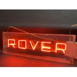 A Rover Brillite neon sign in good condtion, working at time of cataloguing, 35 x 11 3/4".
