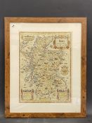 A framed and glazed Esso pictorial plan of Scotland, 17 3/4 x 21 3/4".