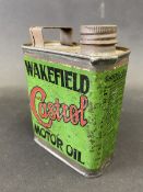 A rare and early Wakefield Castrol Motor Oil half pint can of bright colour, with original cap.