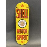 A rare Shell Motor Spirit enamel finger plate in excellent condition, 3 1/4 x 10 3/4".