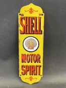 A rare Shell Motor Spirit enamel finger plate in excellent condition, 3 1/4 x 10 3/4".