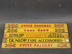 Five Dunlop shelf strips including Reddifix Cycle Patches.