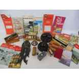 A quantity of mixed motoring collectables including bulb holders, a boxed Jet Extinguisher etc.