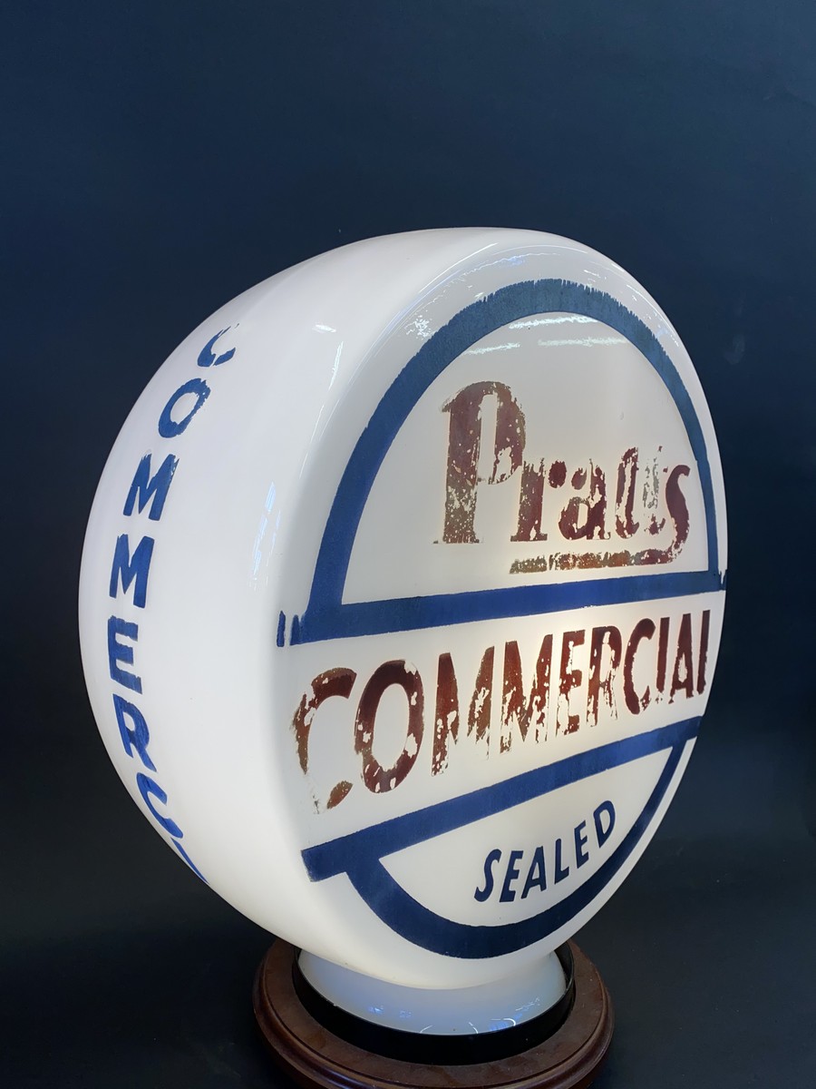 A Pratts Commerical 'Sealed' glass petrol pump globe in original condition. - Image 2 of 5