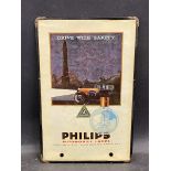 A Philips Automobile Lamps pictorial celluloid advertisement, 7 x 11 1/4" plus a Meltonian Car