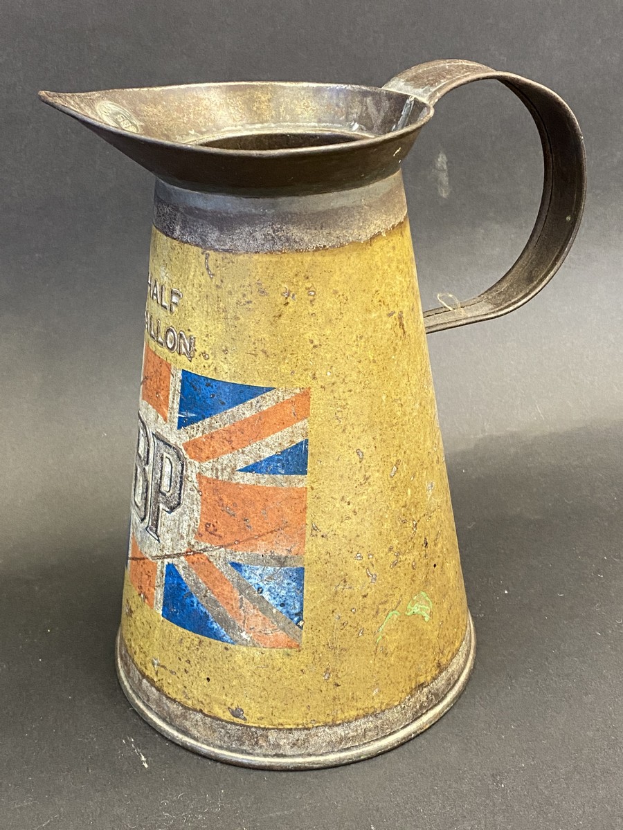 A rare BP half gallon measure with wide neck, with the Union Jack flag image to the centre, bright - Image 2 of 4