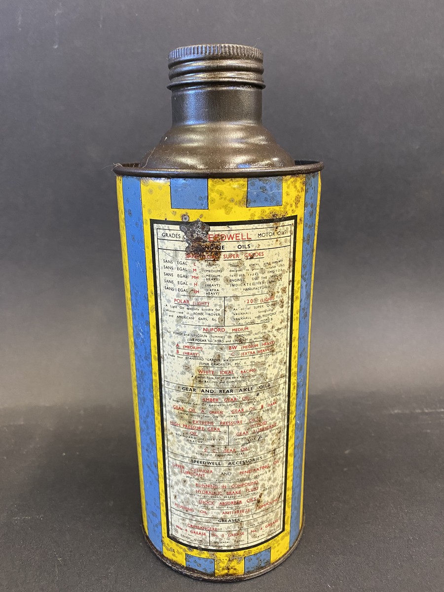 A Speedwell Motor Oil cylindrical quart can. - Image 2 of 4