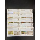 A set of 10 packets of Shell promotional postcards, unused.