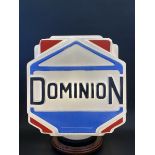 An extremely rare Dominion Guaranteed glass petrol pump globe in superb original condition, circa